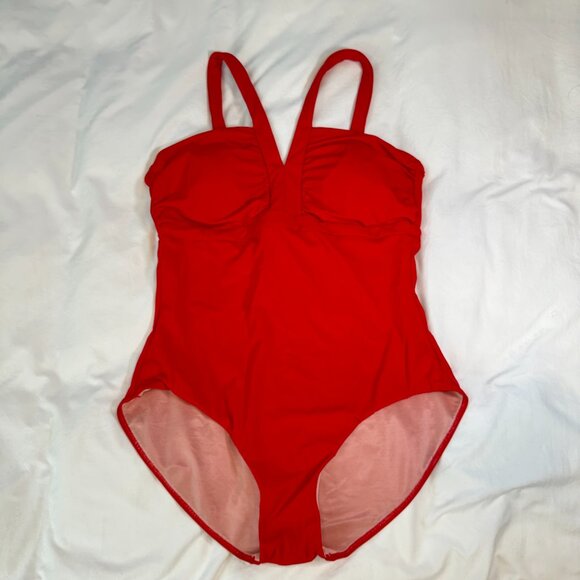 SPANX Red V-Neck Shaping & Tummy Control One-Piece Swimsuit - 14 - Picture 6 of 13